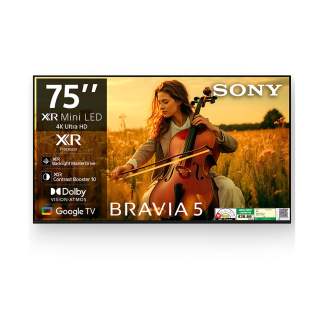 Sony 189 cm (75) BRAVIA 5 4K Ultra HD AI Technology Smart Mini LED Google TV K-75XR55A (Black)