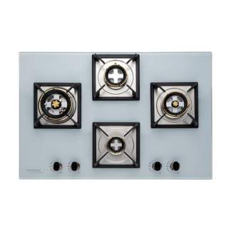 Hindware Built-in Gas Hob Laura White 4 Burner 76cm Auto Ignition