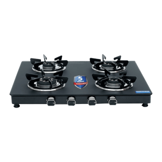 Kutchina Sapphire 4 Burner Glass Top Gas Stove Auto Ignition