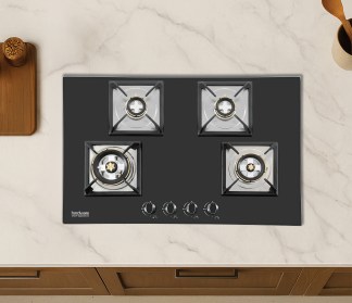 Hindware Built-in Gas Hob Bravia Plus 4 Burner 80cm Auto Ignition