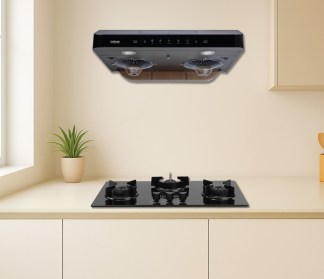 Hindware Chimney Scarlet Autoclean BLK 71cm 1250 m3/hr Filterless Motion Sensor & Touch Control
