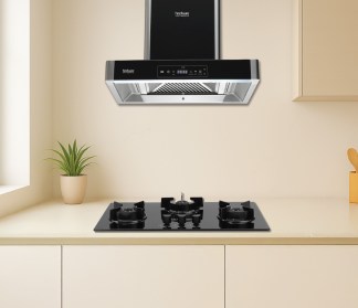 Hindware Chimney Optimus iPro 60cm 1400 m3/hr Silver Filterless Auto Clean Mobile App Control