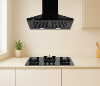 Hindware Chimney Myra 60cm 1000 m3/hr Baffle Filter Push Button Control