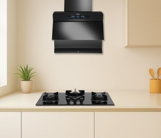 Hindware Chimney Florence Autoclean 60cm 1550 m3/hr Black Filterless Motion Sensor & Touch Control