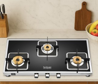 Hindware Dario 3 Burner Glass Top Gas Stove Auto Ignition