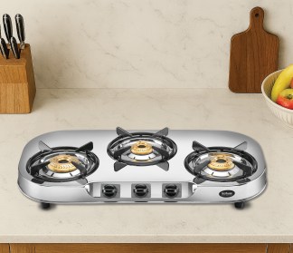 Hindware Festo 3 Burner Stainless Steel Gas Stove