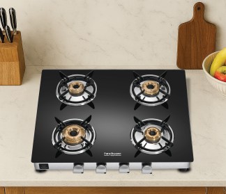 Hindware ARMO Plus GL 4 Burner Glass Top Gas Stove