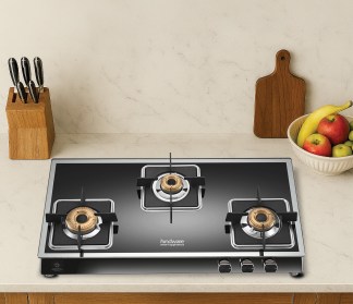 Hindware Dario Plus 3 Burner Glass Top Gas Stove
