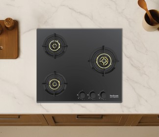 Hindware Built-in Gas Hob Hazel 3 Burner 60cm Auto Ignition