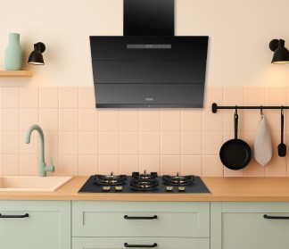 Hindware Chimney Lexia Plus Autoclean 60cm 1550 m3/hr Black Filterless Motion Sensor & Touch Control
