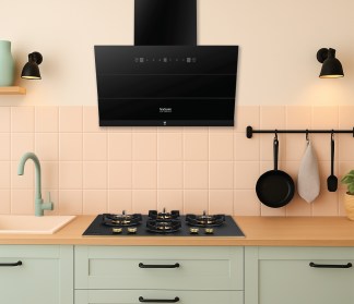 Hindware Chimney Aldina Autoclean IN 75cm 1350 m3/hr Black Filterless Motion Sensor & Touch Control
