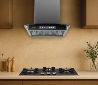 Hindware Chimney Raylene Autoclean IN 75cm 1700 m3/hr Grey Filterless Motion Sensor & Touch Control