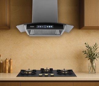 Hindware Chimney Raylene Autoclean 75cm 1700 m3/hr Grey Filterless Motion Sensor & Touch Control