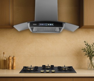 Hindware Chimney Raylene Autoclean 90cm 1700 m3/hr Grey Filterless Motion Sensor & Touch Control