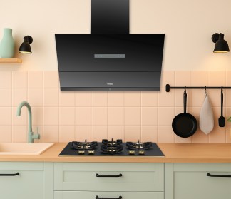 Hindware Chimney Catalina Autoclean 90cm 1700 m3/hr Black Filterless Motion Sensor & Touch Control