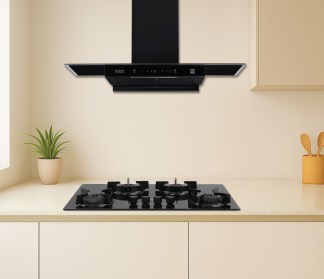 Hindware Chimney Mariana Autoclean 90cm 1180 m3/hr Black Filterless Motion Sensor & Touch Control