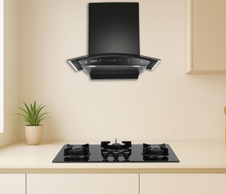 Hindware Chimney Chromia Blk RSN AC 60cm 1200 m3/hr Filterless Auto Clean Motion Sensor & Touch Control