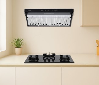 Hindware Chimney Verita TC BLACK BF 2M F 700 m3/hr Baffle Filter Motion Sensor & Touch Control