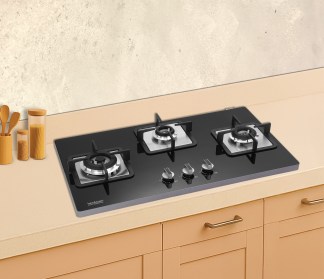 Hindware Built-in Gas Hob Rosia Plus 3 Burner 76cm Auto Ignition