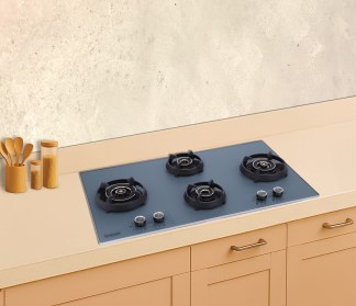Hindware Built-in Gas Hob Graphite 4 Burner 90cm Auto Ignition