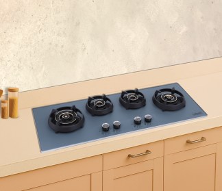 Hindware Built-in Gas Hob Graphite 4 Burner 100cm Auto Ignition