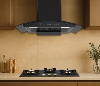 Hindware Chimney Viviana BLDC 90cm 1450 m3/hr Black Filterless Auto Clean Motion Sensor & Touch Control