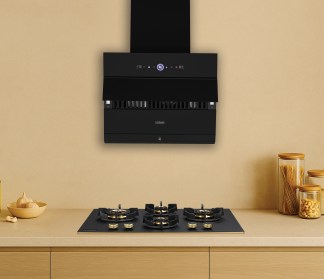 Hindware Chimney Carmela Autoclean 60cm 1500 m3/hr Black Filterless Motion Sensor & Touch Control