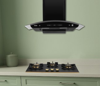 Hindware Chimney Martina BLDC 75cm 1450 m3/hr Black Filterless Auto Clean Motion Sensor & Touch Control