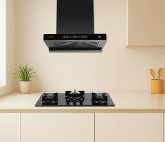 Hindware Chimney Darcia BLDC 60cm 1500 m3/hr Black Filterless Auto Clean Motion Sensor & Touch Control
