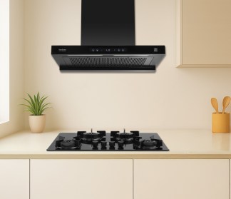 Hindware Chimney Darcia BLDC 75cm 1500 m3/hr Black Filterless Auto Clean Motion Sensor & Touch Control