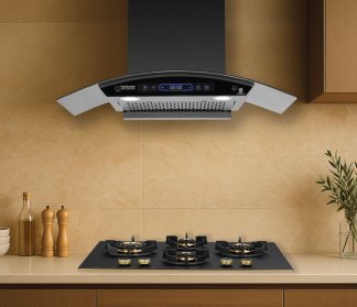 Hindware Chimney Cosima BLDC IN 75cm 1600 m3/hr Black Filterless Auto Clean Motion Sensor & Touch Control