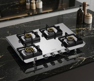 Hindware Arturo Pro SS 4 Burner Stainless Steel Gas Stove