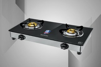 Kutchina Benito Excel 2 Burner Glass Top Gas Stove Manual Ignition
