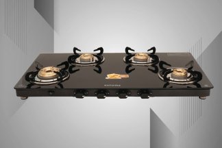 Kutchina Needle 4 Burner Glass Top Gas Stove Auto Ignition
