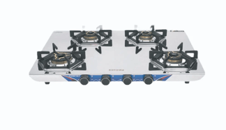 Kutchina Flashy DLX 4 Burner Stainless Steel Gas Stove Manual Ignition