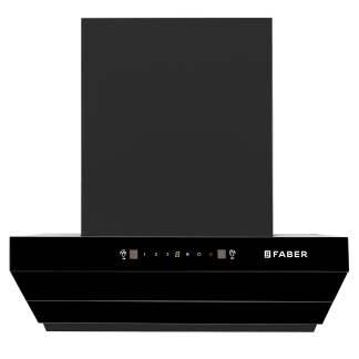 Faber Chimney Artemis IN HC SC FL BK 60cm 1200 m3/hr Slant Chimney Filterless Auto Clean