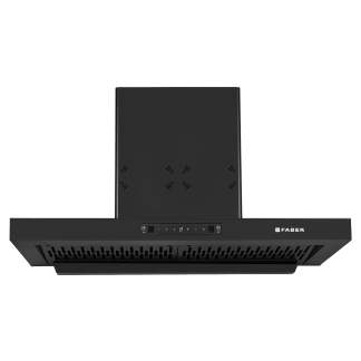 Faber Chimney Bonito 3D IND HC SC FL BK 90cm 1250 m3/hr Curved Glass Chimney Filterless Auto Clean