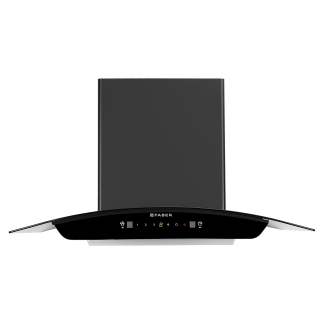 Faber Chimney Sunny RC IN HC SC FL LG 75cm 1400 m3/hr Curved Glass Chimney Filterless Auto Clean