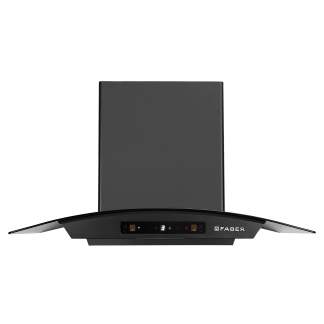 Faber Chimney Zeal BLDC HC SC FL BK IN 75cm 1500 m3/hr Curved Glass Chimney Filterless Auto Clean