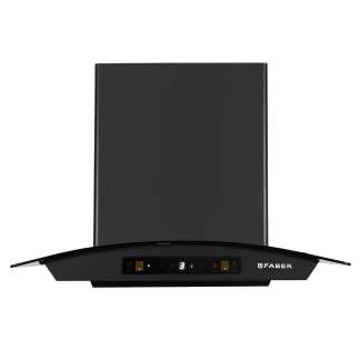 Faber Chimney Zeal BLDC HC SC FL BK IN 60cm 1500 m3/hr Curved Glass Chimney Filterless Auto Clean