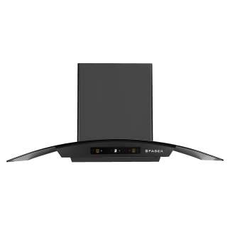 Faber Chimney Zeal BLDC HC SC FL BK IN 90cm 1500 m3/hr Curved Glass Chimney Filterless Auto Clean