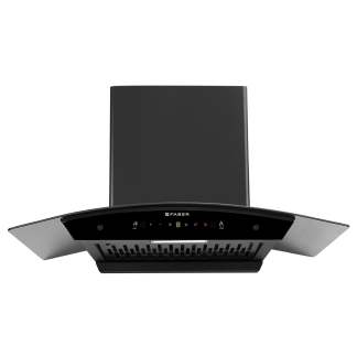 Faber Chimney Libra BLDC IN HC SC FL BK 75cm 1500 m3/hr Curved Glass Chimney Filterless Auto Clean