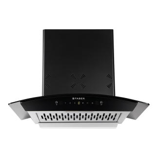 Faber Chimney Everest 3D IN HC SC FL LG 60cm 1400 m3/hr Curved Glass Chimney Filterless Auto Clean