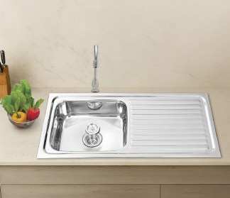 Hindware Pressed Kitchen Sink 512461 (32x20x8 in)