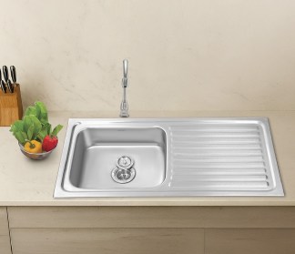 Hindware Pressed Kitchen Sink 512462 (32x20x8 in)