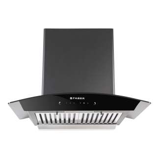 Faber Chimney Feel PRO TC SC BF BK 60cm 1320 m3/hr Curved Glass Chimney