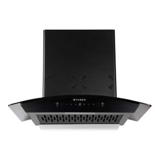 Faber Chimney Stella 3D IN HC SC FL BK 60cm 1400 m3/hr Curved Glass Chimney Filterless Auto Clean