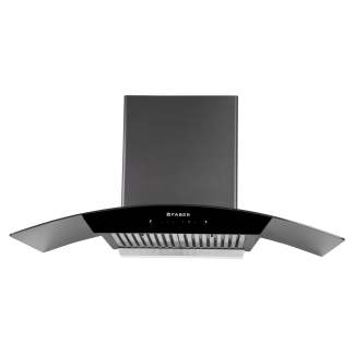 Faber Chimney Feel PRO TC SC BF BK 90cm 1320 m3/hr Curved Glass Chimney