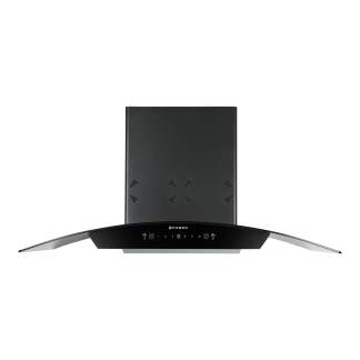 Faber Chimney Stella 3D IN HC SC FL BK 90cm 1400 m3/hr Curved Glass Chimney Filterless Auto Clean