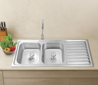 Hindware Pressed Kitchen Sink 512478 (45x20x8 in)